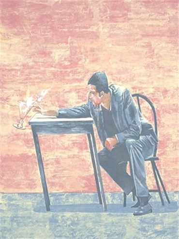 Painting, Nikzad Nodjoumi (Nicky), Falling Glass, 2001, 4354